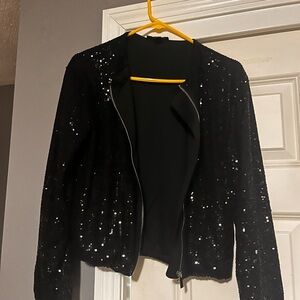 Halogen Black Sequin Blazer